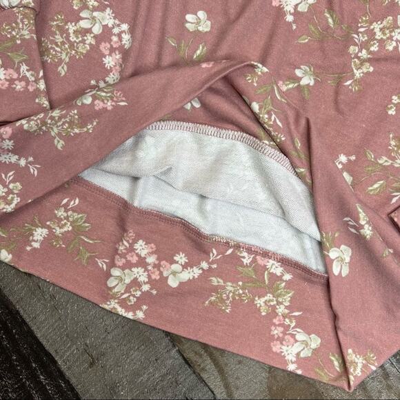 NWT Lauren Conrad Floral Off-The-Shoulder Lightweight Sweatshirt Dusty Rose M - Picture 11 of 14